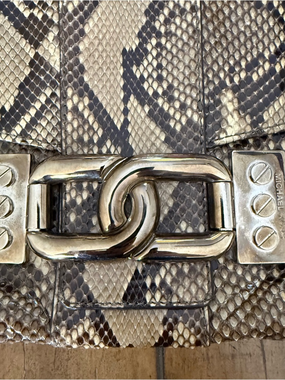 Michael Kors Snakeskin Shoulder Bag - Picture 2 of 13